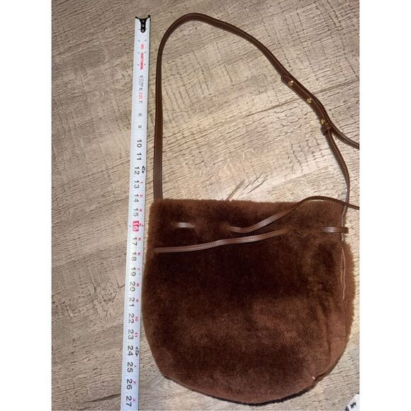 Mansur Gavriel Shearling Mini Bucket Bag in Dark Brown - Picture 11 of 11